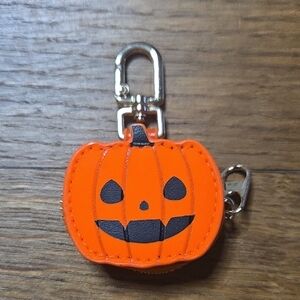 Halloween Pumpkin Coin Or Air Tag Keychain Pouch